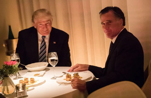 The famous Trump-Mitt Romney photo
