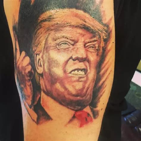 Trump's face as a tattoo