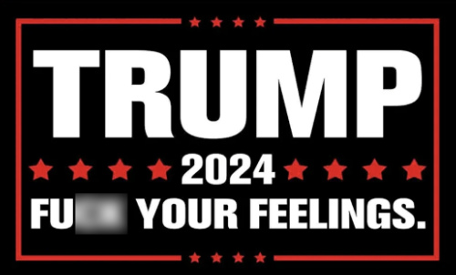 A 2016 Trump 'Fu** your Feelings' flag