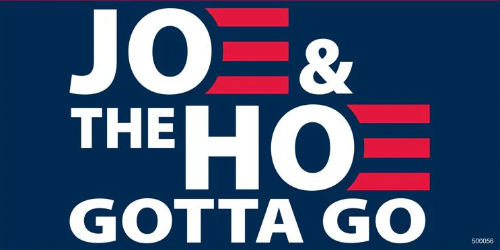 A 2024 bumper sticker that says 'Joe and the Ho Gotta Go'