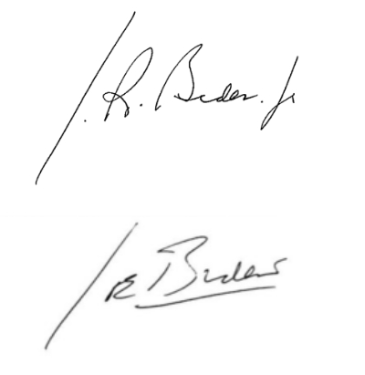 Two very similar signatures