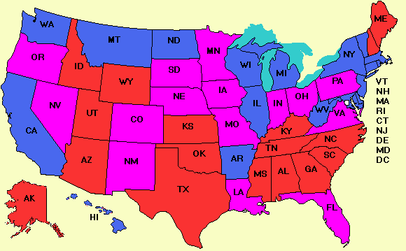 Senate delegations map