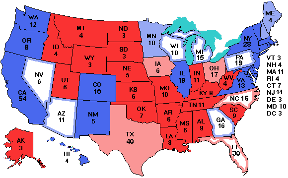 Electoral college map