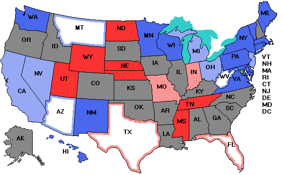 Electoral college map