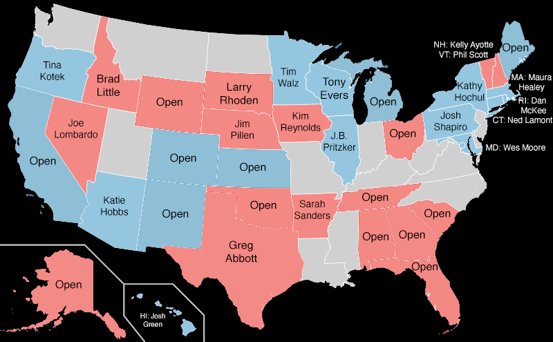 2026 gubernatorial map