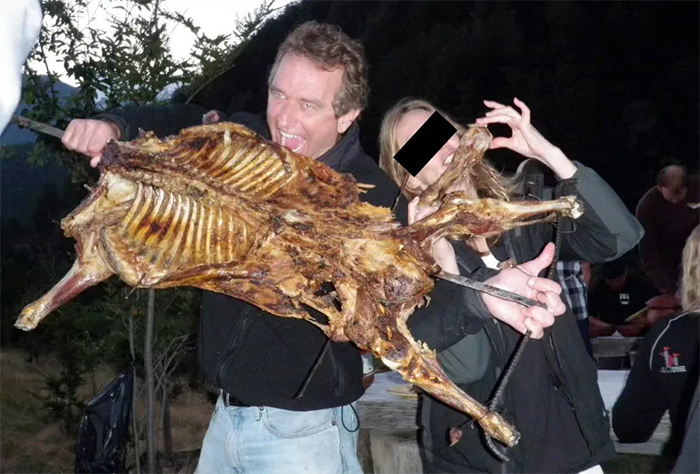 RFK Jr. barbequeing a dog