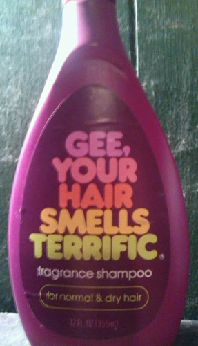 A very old picture of 'Gee, Your Hair Smells Terrific' shampoo