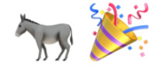 A donkey and a party hat