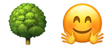 A tree and a hug emoji