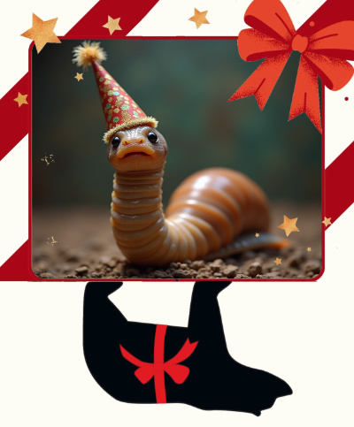 A tapeworm with a party hat