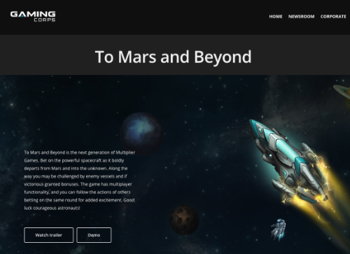 Webpage for the game 'To Mars and Beyond'