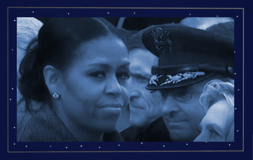 Michelle Obama's 
famous picture from the Donald Trump inauguration, where she's giving the side-eye