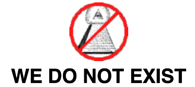 Freemason pyramid symbol with the
words 'We do not exist' in capital letters underneath