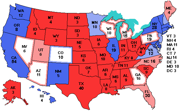 Electoral college map