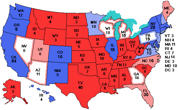 Electoral college map