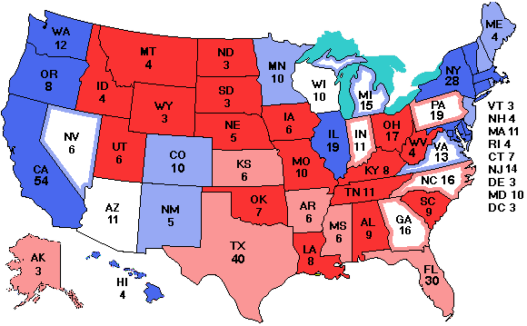 Electoral college map