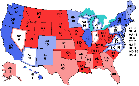 Electoral college map