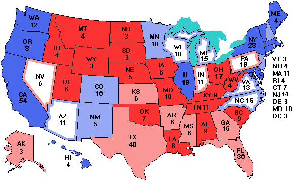 Electoral college map