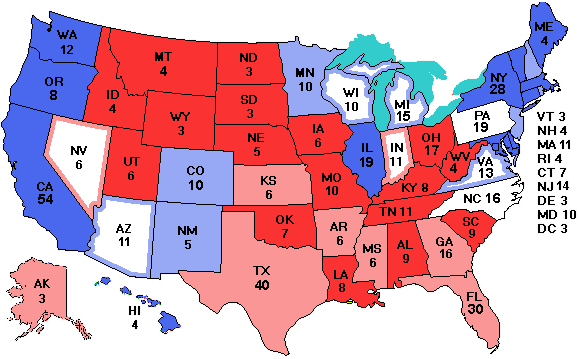 Electoral college map