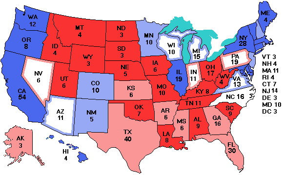 Electoral college map