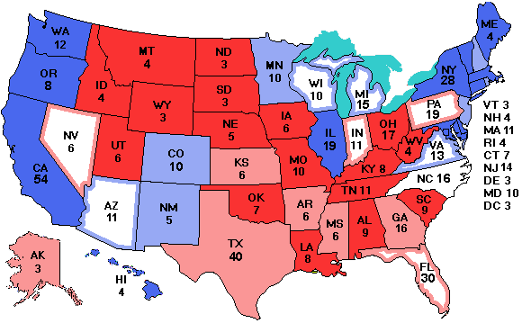 Electoral college map