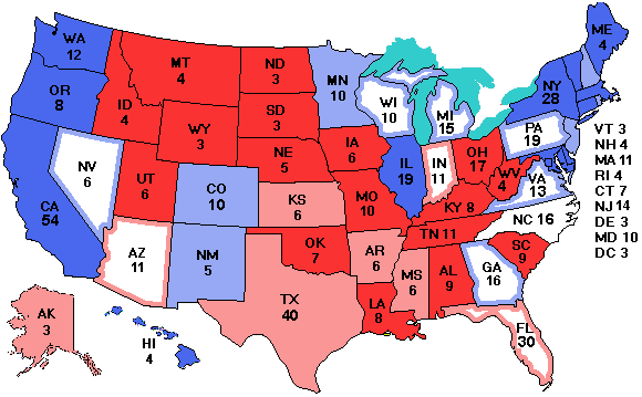 Electoral college map