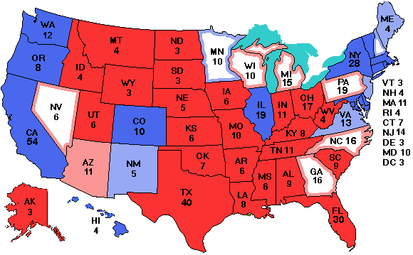 Electoral college map