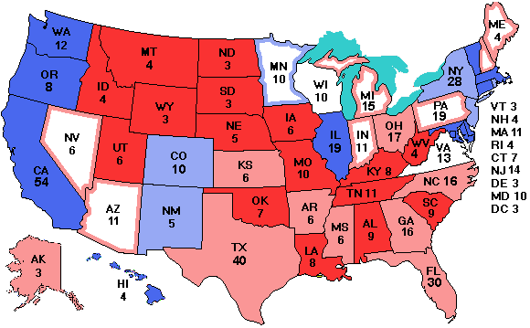 Electoral college map