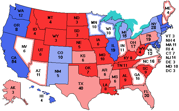 Electoral college map