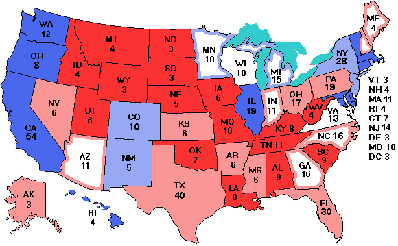 Electoral college map