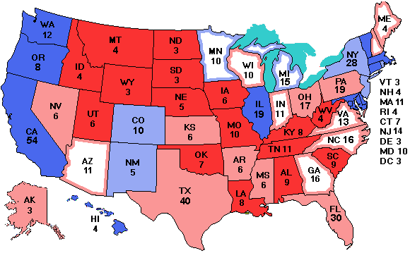 Electoral college map