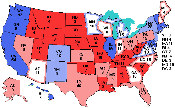 Electoral college map