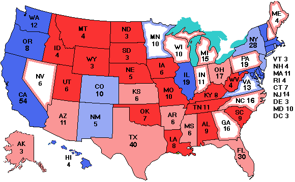 Electoral college map