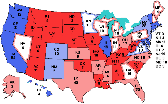 Electoral college map