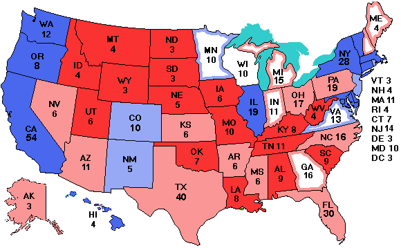 Electoral college map