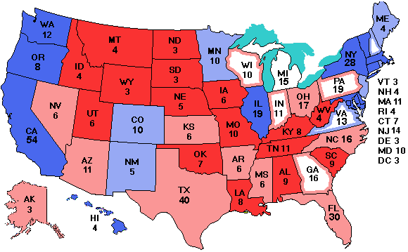 Electoral college map