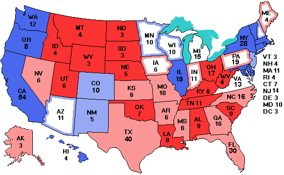 Electoral college map