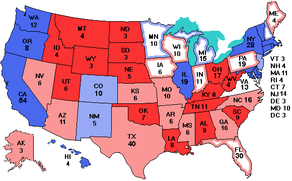 Electoral college map