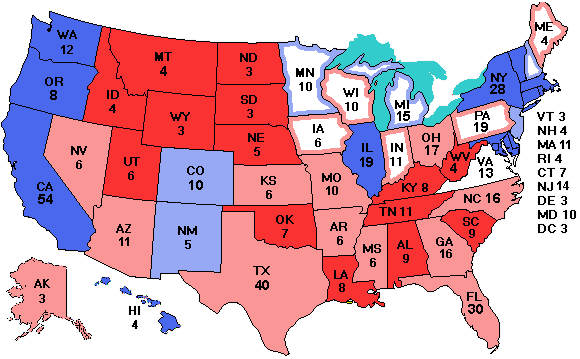 Electoral college map