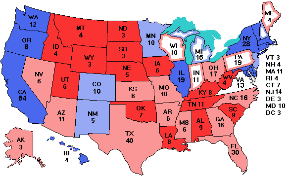 Electoral college map