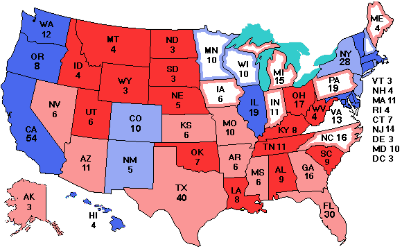 Electoral college map