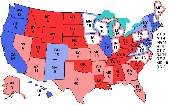 Electoral college map