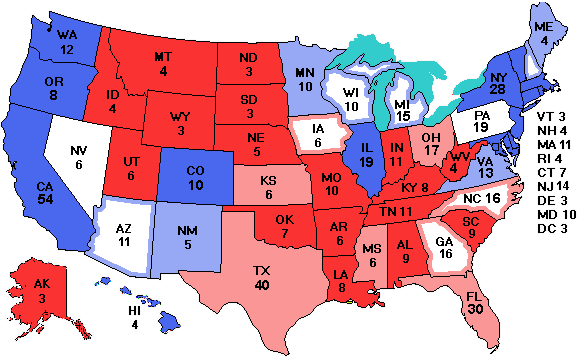 Electoral college map