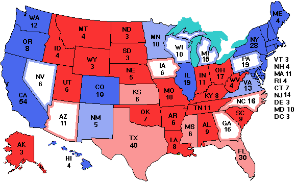 Electoral college map