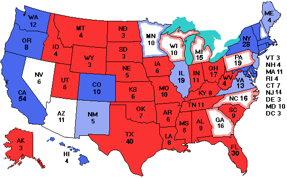 Electoral college map