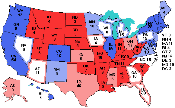 Electoral college map