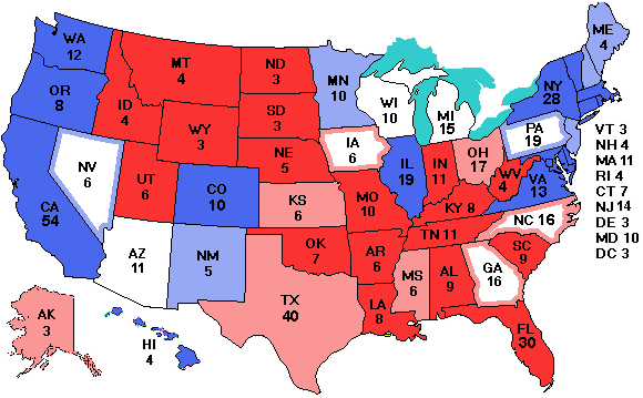 Electoral college map