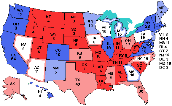 Electoral college map