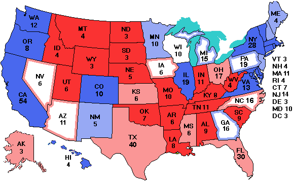 Electoral college map