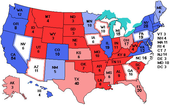 Electoral college map